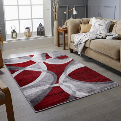 Modern Abstract Wave Pattern Living Room Area Rug Rectangular Soft Pile ...