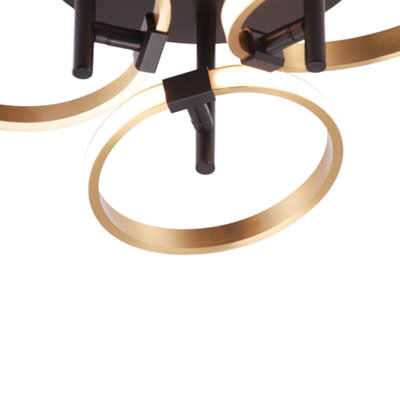 Modern Adjustable Gold Halo Rings LED Ceiling Light Fitting with Mat ...