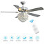 Modern Adjustable Lighting Ceiling Fan Light Fixture with Remote Control 52 Inch
