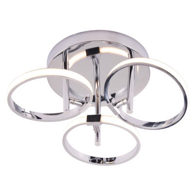 Modern Adjustable Polished Chrome Plated Halo Rings LED Ceiling Lighting Fitting