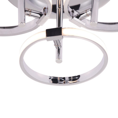Modern Adjustable Polished Chrome Plated Halo Rings LED Ceiling ...