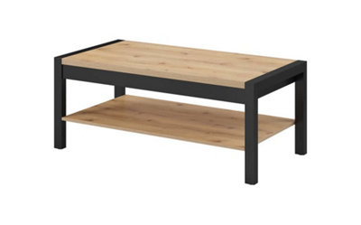 Modern Aktiv 99 Coffee Table 1200mm in Oak Taurus & Black Matt - Stylish Living Room Centrepiece H480mm D600mm