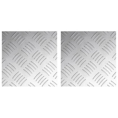Modern Aluminium Checker Plates 2 pcs Anti-Slip 20x20 cm