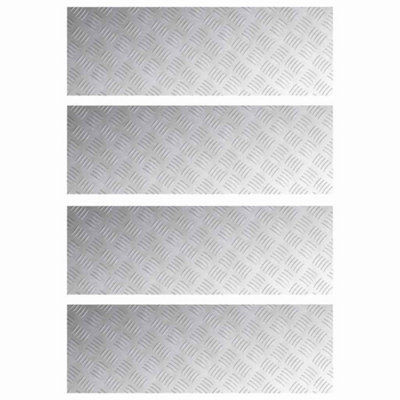 Modern Aluminium Checker Plates 4 pcs Anti-Slip 90x30 cm
