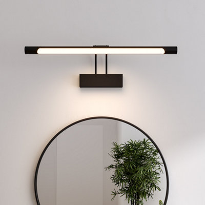 Modern Aluminum and Acrylic Black Energy-efficient LED Mirror 1-Light Bathroom Vanity Sconce
