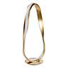 Modern and Beautifully Designed Brushed Gold LED Curling Oval Metal Table Lamp