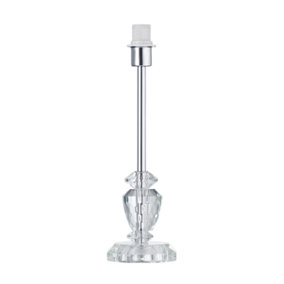 Modern and Chic Crystal Glass Table Lamp Base with Switch and Chrome Stem