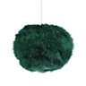 Modern and Chic Small Real Forest Green Feather Decorated Pendant Lamp Shade