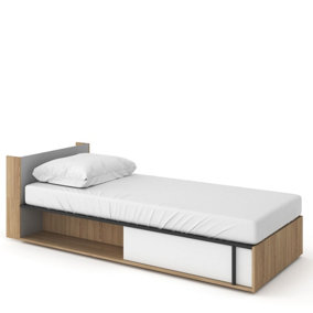 Modern and Comfortable Imola Bed with Mattress in White Matt Left H660mm W940mm D2170mm - Adding a Touch of Style to Your Bedroom