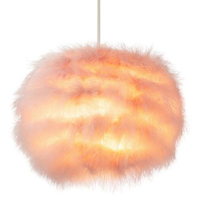 Modern and Distinctive Small Real Pink Feather Decorated Pendant Light Shade