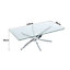 Modern and Futuristic Clear Glass Top Coffee Table with Chrome Legs 1200x600mm