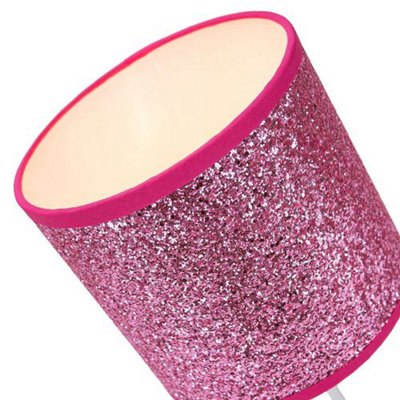 Pink glitter hot sale table lamp