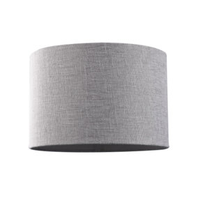 Modern and Sleek 12 Inch Light Grey Linen Fabric Drum Lamp Shade 60w Maximum