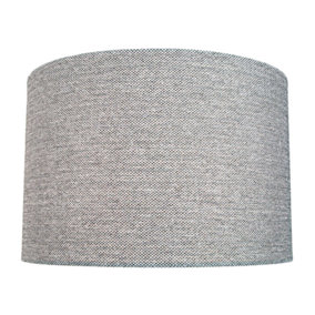 Modern and Sleek 30cm Width Light Grey Linen Fabric Drum Lamp Shade 60w Maximum