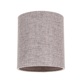 Modern and Sleek Ash Grey Linen Fabric 6 Cylindrical Lamp Shade 60w Maximum