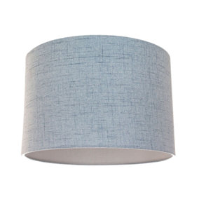 Modern and Sleek Blue Textured Linen Fabric 10 Drum Lamp Shade 60w Maximum