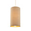 Modern and Stylish Stitched Effect Taupe Linen Fabric Cylindrical 25cm Lampshade