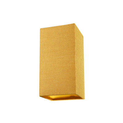 Modern and Stylish Textured Ochre Linen Fabric Tall Rectangular 25cm Lampshade