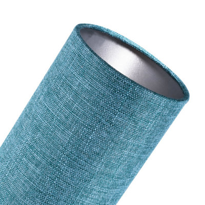 Modern and Stylish Textured Teal Linen Fabric Tall Cylindrical 25cm Lampshade