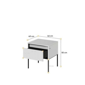 Modern andMultifunctional  Bedside Cabinet Side Table (H)500mm (W)460mm (D)400mm - Black Matt
