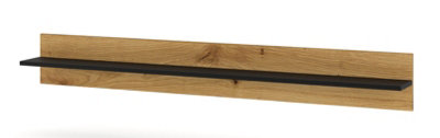 Modern Anette Floating Shelf in Black and Oak Artisan 1510mm Wide