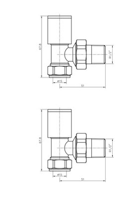 KRA-006 Traditional Towel Rail & Radiator Angled Valves
