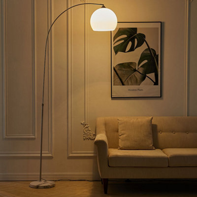 Modern Arched Height Adjustable Floor Lamp Floor Light with Marble Base 145 to 220CM