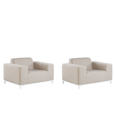 Modern Armchair Fabric Beige ROVIGO