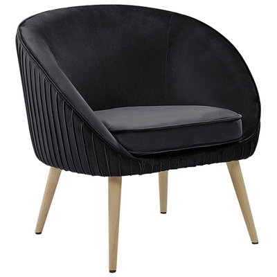 Modern Armchair Velvet Black TROMSO