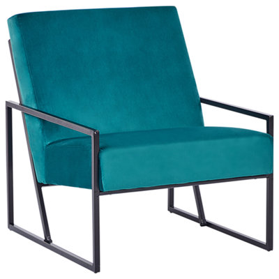 Modern Armchair Velvet Teal DELARY