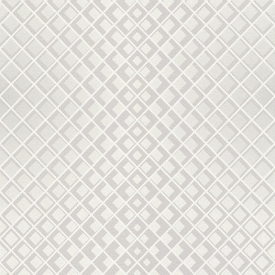 Modern Art Art Deco Diamond Illusion Wallpaper White / Grey Rasch 610949