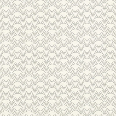 Modern Art Art Deco Waves Wallpaper White / Silver Rasch 621037