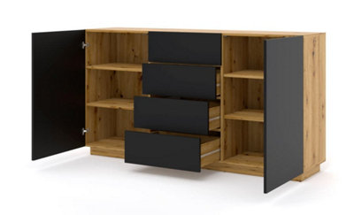 Modern Aura Sideboard Cabinet H890mm W1640mm D410mm with Handleless ...
