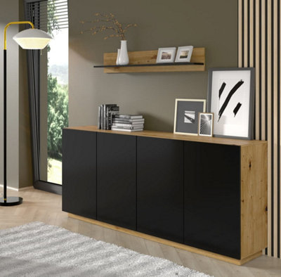 Modern Aura Sideboard Cabinet H890mm W1980mm D410mm with Handleless ...