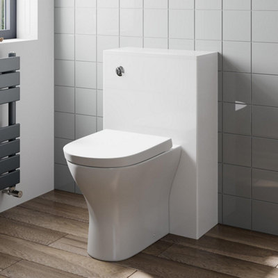 Modern Aurora Toilet Soft Close Seat Back To Wall Cistern Furniture Unit White