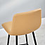 Modern bar stool diamond stitched faux leather colourful - Ripley Bar Stool - Mustard (Set of 2)