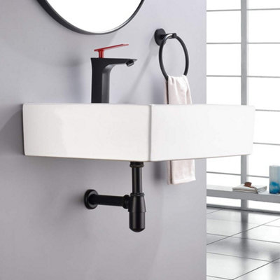 Modern Basin Sink Bottle Trap Waste Bathroom Basin Sink Pipe Matte Black - 3