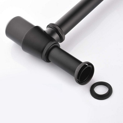 Modern Basin Sink Bottle Trap Waste Bathroom Basin Sink Pipe Matte Black - 5