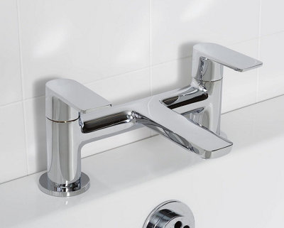 Modern Bath Filler Waterfall Silver Mixer Tap Bathroom