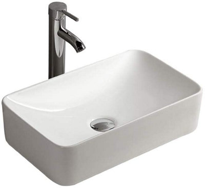 Modern Bathroom Art Basin Rectangular Ceramic Above Counter Vessel Sink ...