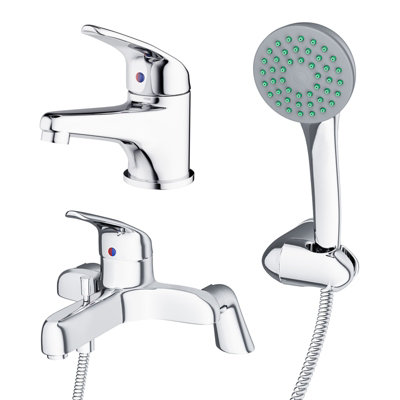 Modern Bathroom Basin Mono Tap & Bath Shower Mixer Taps Set Faucet
