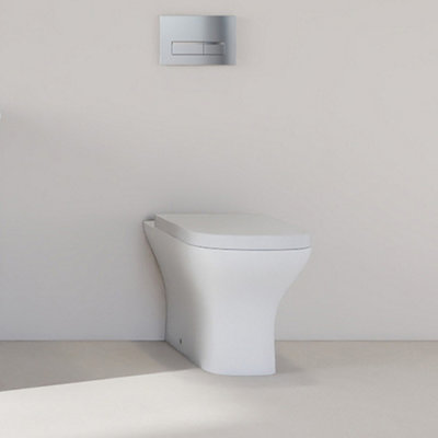 Brison Okiwi Square Design Back To Wall Short Projection WC Toilet Pan And Seat