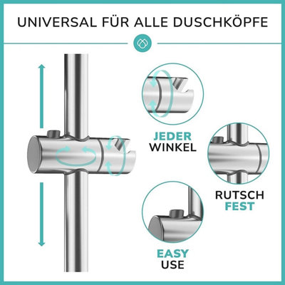 Modern Bathroom Chrome Slider Rail Shower Riser Holder Hose Head ...