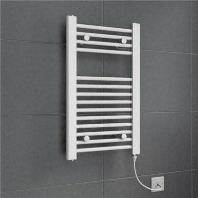 Modern Bathroom Electric Flat Towel Rail Ladder Radiator 700 x 400mm ...
