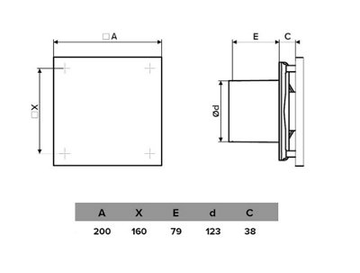 Modern Bathroom Extractor Fan 125mm 5" with White Front Panel - 3
