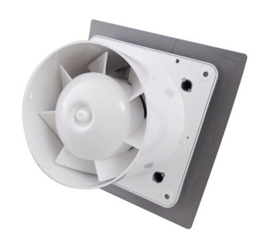 Modern Bathroom Extractor Fan 150mm with Brushed Silver Panel WES150 - 3