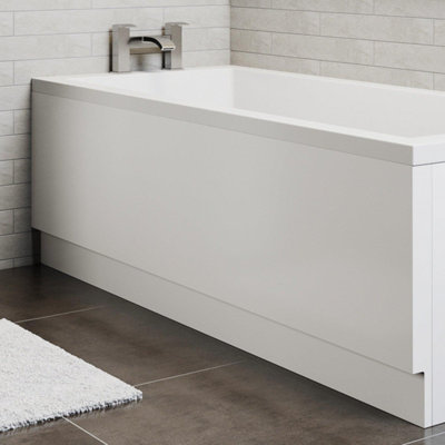 Modern Bathroom High Gloss White 1800mm Front Side Bath Panel Straight ...