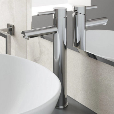 Modern Bathroom High Rise Countertop Basin Mixer Tap