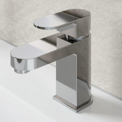 Modern Bathroom Mono Basin Sink Mixer Tap Chrome Single Lever Curved ...