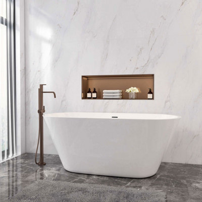Modern Bathtub Acrylic Freestanding Bath Designer Bathroom Double Ended Tub 1500x700mm